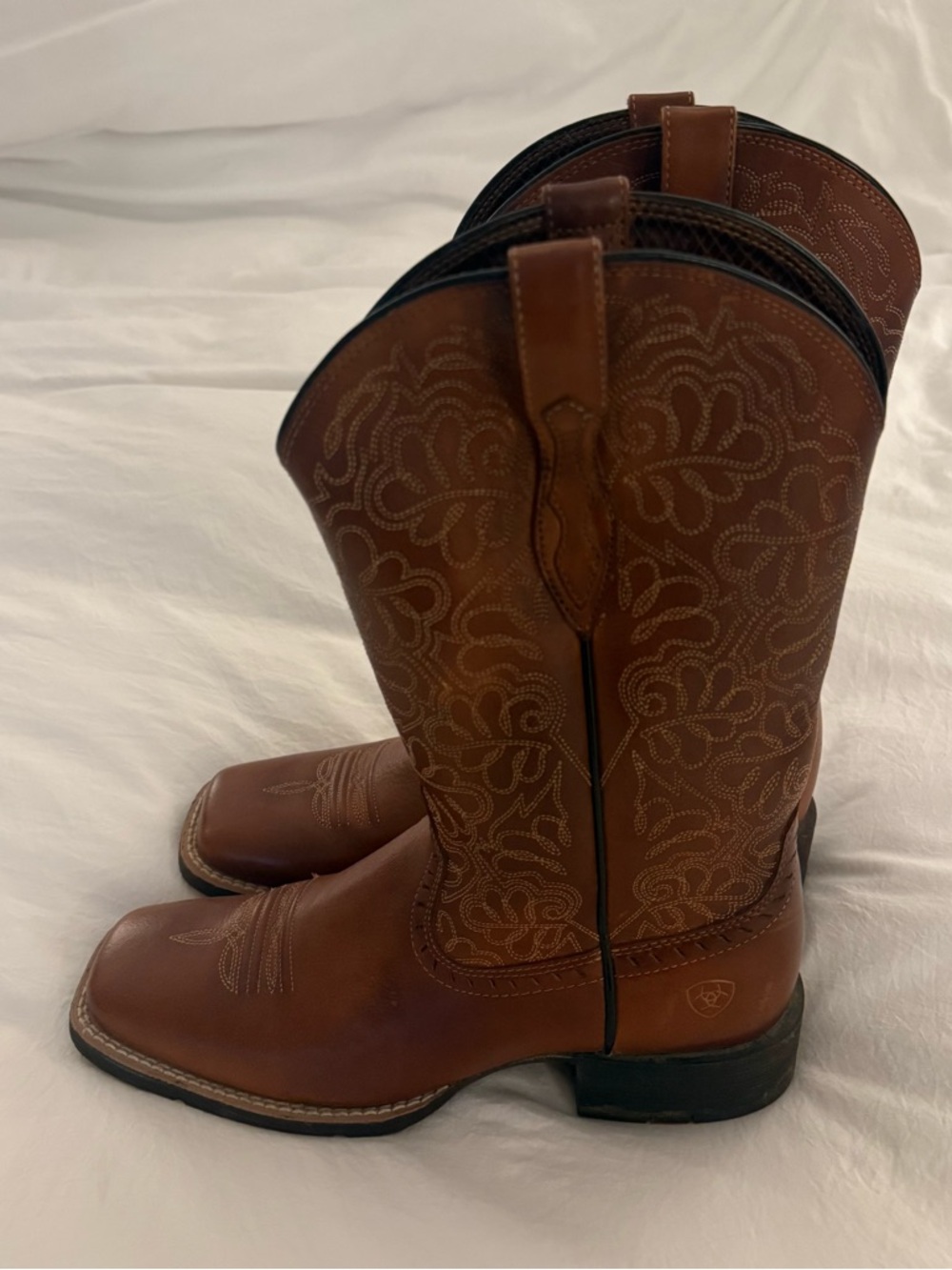 Women’s Ariat Round Up Remuda Wide Square Toe Western Boot - Size 7.5B - Picture 4 of 9